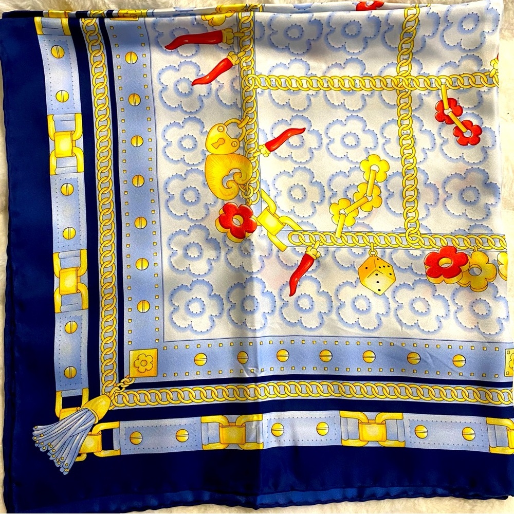 NIB E.Marinella Napoli 100% Silk Scarf Made in Italy - Picture 7 of 11